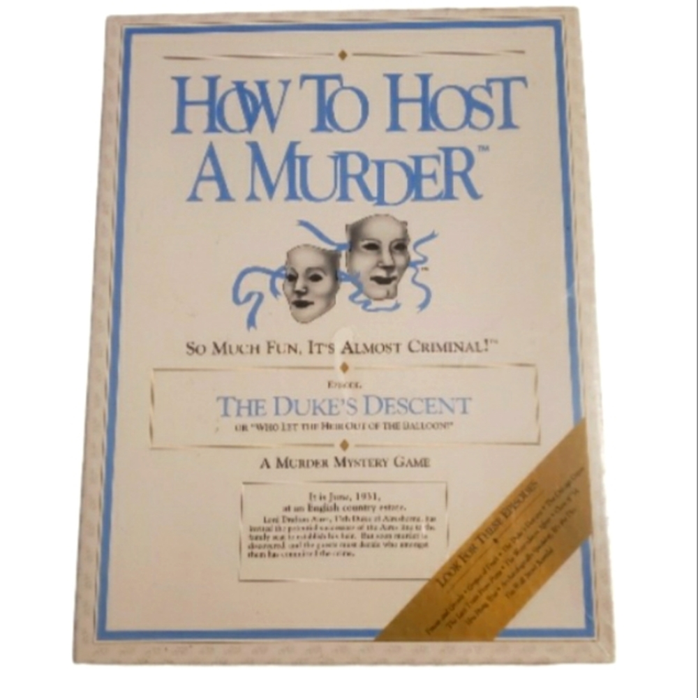how to host a murder board game number 86- The Dukes Decent factory sealed 1990